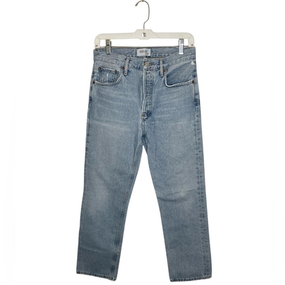 AGOLDE Ripley High Rise Straight Leg Ankle Jeans in Riptide Size 25 Button Fly - Picture 3 of 12